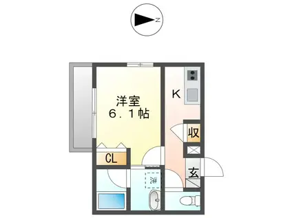 GRACE HILL(1K/1階)の間取り写真