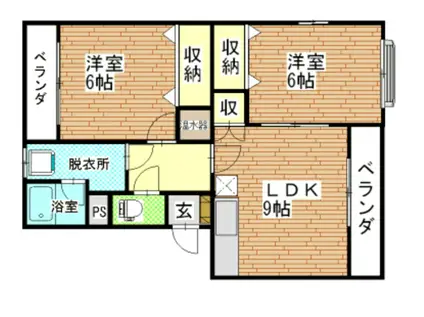 ガーデン・ハイム樗3番館(2LDK/4階)の間取り写真