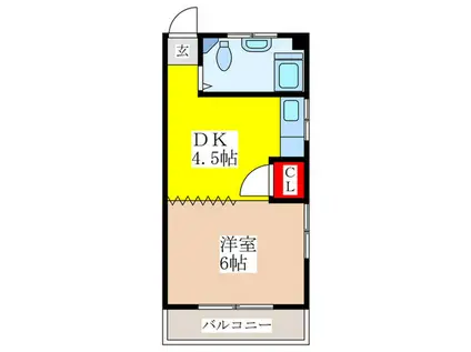 サトーハイム(1DK/2階)の間取り写真