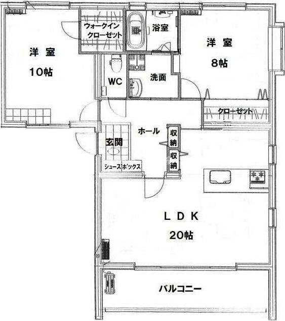 ロジェマン(2LDK/2階)の間取り写真