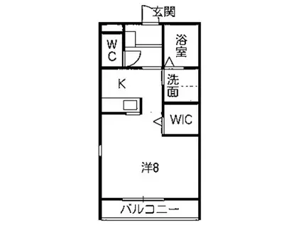ジュネス徳次(ワンルーム/2階)の間取り写真