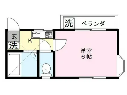 パルーム鎌ケ谷NO2(1K/2階)の間取り写真