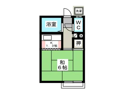 山本コーポ(1K/2階)の間取り写真