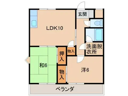グリーンフル堀井(2LDK/3階)の間取り写真