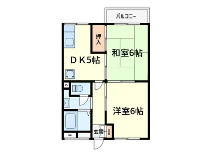 アーバンハイツ三精(2DK/2階)の間取り写真