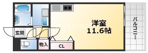 レバンス高取(ワンルーム/1階)の間取り写真