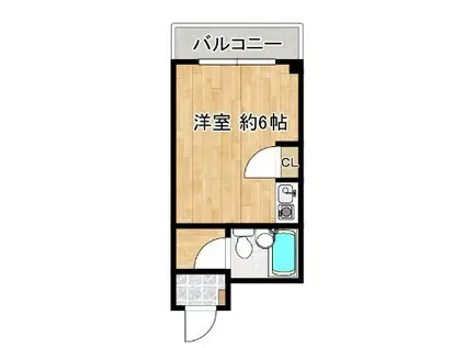 サンシティ大濠公園(ワンルーム/2階)の間取り写真