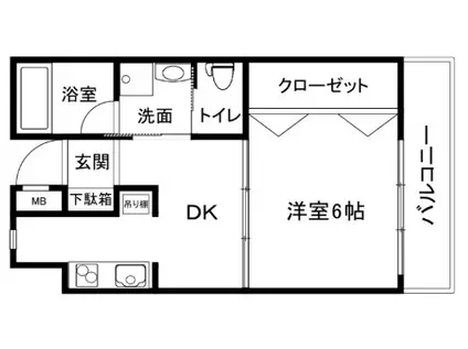 フェザントアイ蒲田(1DK/1階)の間取り写真