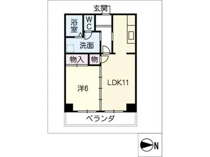 第2竹屋ビルマンション(1LDK/2階)の間取り写真