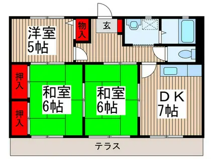 第3サンハイツコイヌマA(3DK/1階)の間取り写真