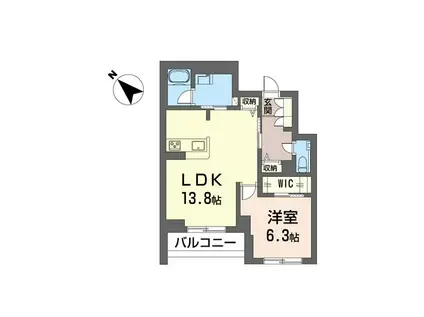 SHM セレーノひかわ(1LDK/2階)の間取り写真