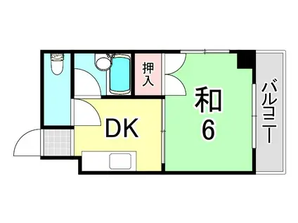 仲前ハイツA-II(1K/1階)の間取り写真