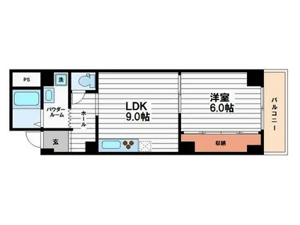 浅沼谷町マンション(1LDK/4階)の間取り写真