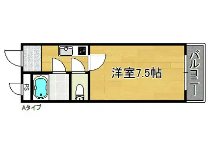 メゾン阪南II(1K/3階)の間取り写真