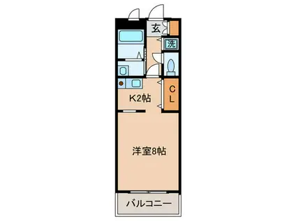 クレセント武蔵小杉(1K/4階)の間取り写真