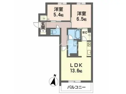 シャーメゾンCOLZA(2LDK/1階)の間取り写真