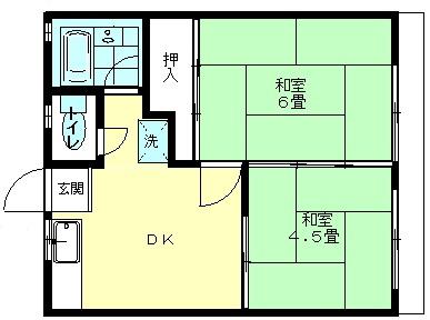 サニーハイツあそう(2DK/2階)の間取り写真