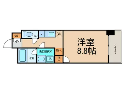 パークハイムうつぼ(1K/3階)の間取り写真