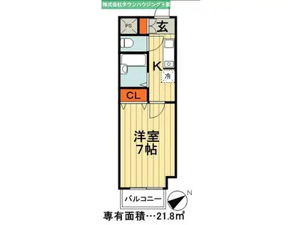 新田町小川マンション(1K/5階)の間取り写真
