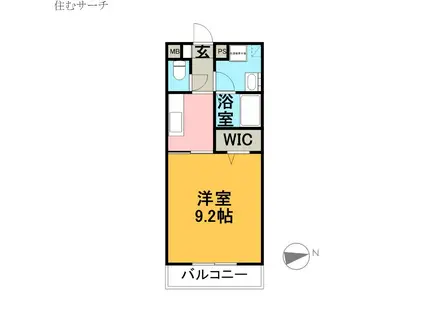 スレーヌ八剣(1K/1階)の間取り写真