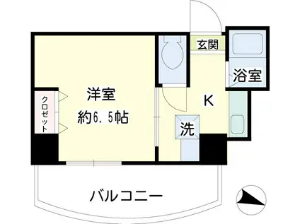 ハイネス新川崎(1K/2階)の間取り写真