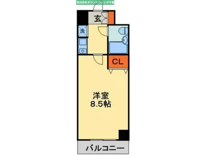 ジェネピア東千葉(1K/11階)の間取り写真