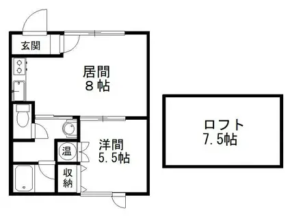 メゾンハーモニー(1LDK/2階)の間取り写真