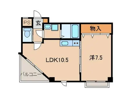 アリエッタ西高松(1LDK/3階)の間取り写真