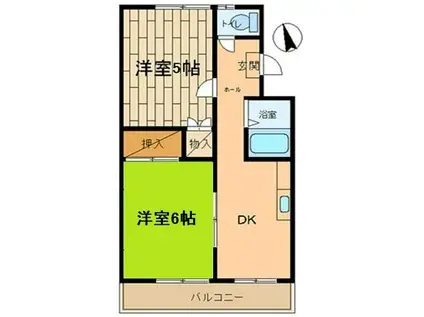 ナカウラワマンション(2K/3階)の間取り写真