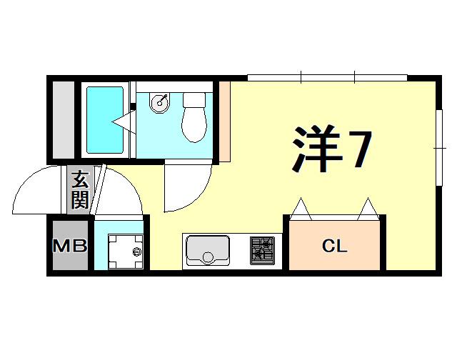 K-HAUS(ワンルーム/1階)の間取り写真