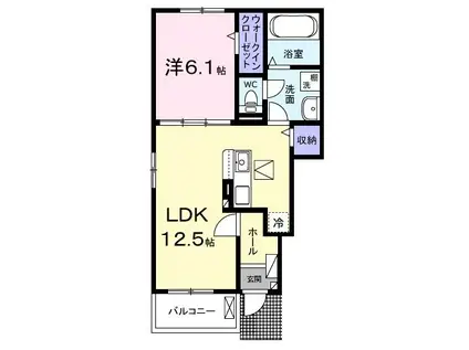 アルコパレーノII(1LDK/1階)の間取り写真