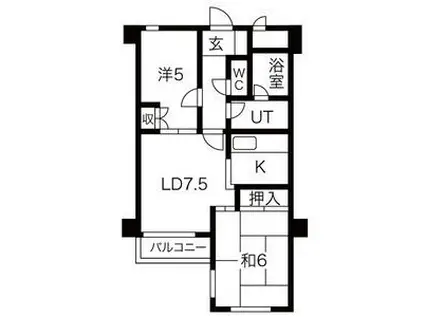 S.R.KビルディングII(2LDK/2階)の間取り写真