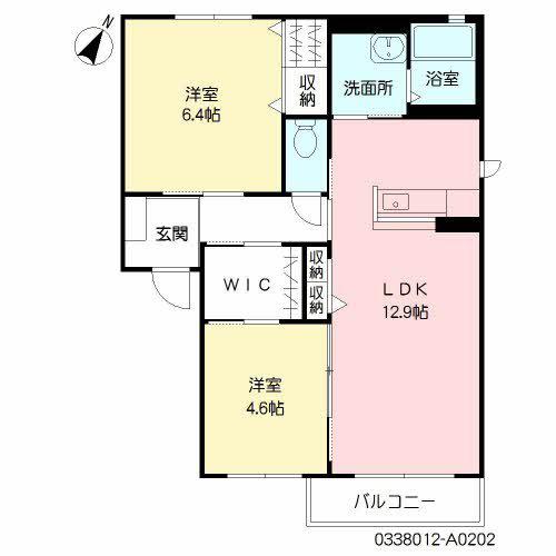 シャーメゾン茶屋の原I  A棟(2LDK/2階)の間取り写真