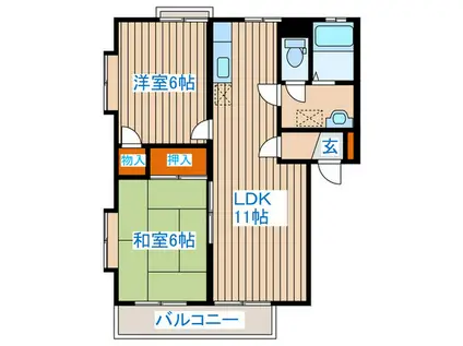 サンヒルズリブレIV(2LDK/1階)の間取り写真