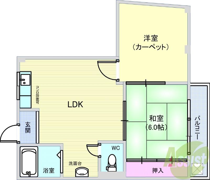 タナカ産業ビル2号館(2LDK/3階)の間取り写真