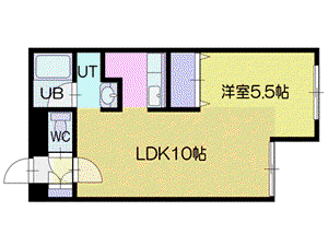 プリムラKⅠ(1LDK/2階)の間取り写真