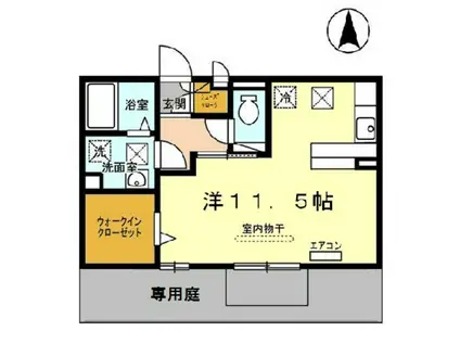 マイ・ピエス・ヒロ(ワンルーム/1階)の間取り写真