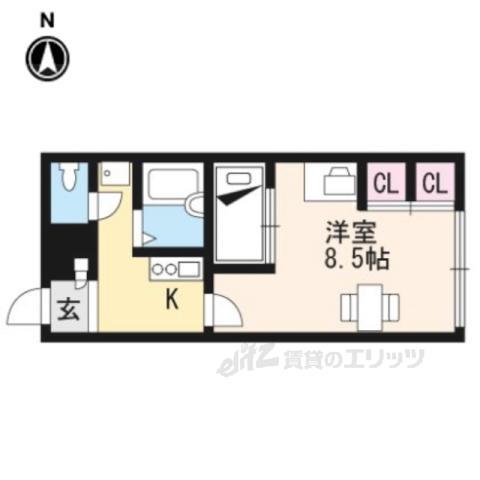 レオパレス PARCSIDEⅡ(1K/1階)の間取り写真