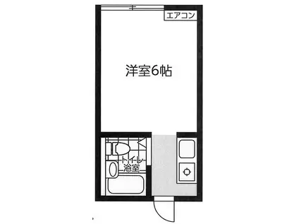 ハイツ竹の子(ワンルーム/2階)の間取り写真