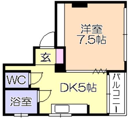 児玉ビル(1DK/3階)の間取り写真