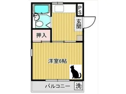 春風の庭とコテージ(1K/2階)の間取り写真