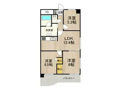 フェニックスロべニュー(3LDK/2階)の間取り写真