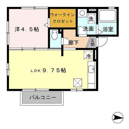 メゾン リヴェール(1LDK/1階)の間取り写真