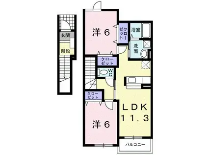 サンリット I(2LDK/2階)の間取り写真