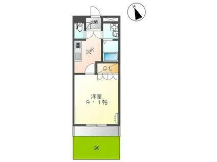 ライム ライフ(1K/1階)の間取り写真