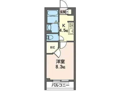 ルーチェ(1K/2階)の間取り写真