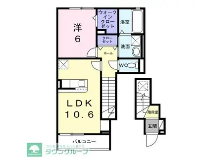 ドルチェビータ III(1LDK/2階)の間取り写真