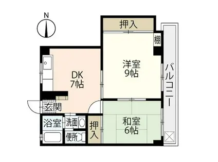 高畑ビル(2DK/3階)の間取り写真