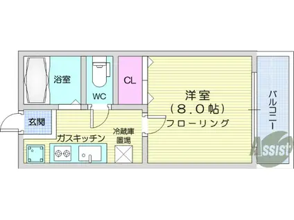 ひまわり館(1K/2階)の間取り写真