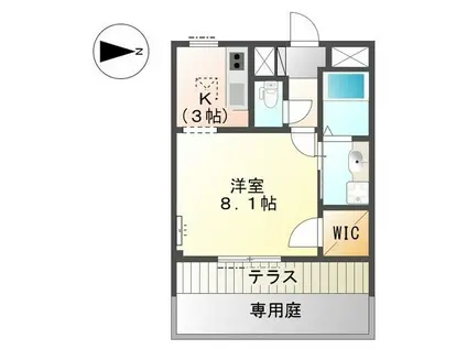 モイス・シャーム(1K/1階)の間取り写真